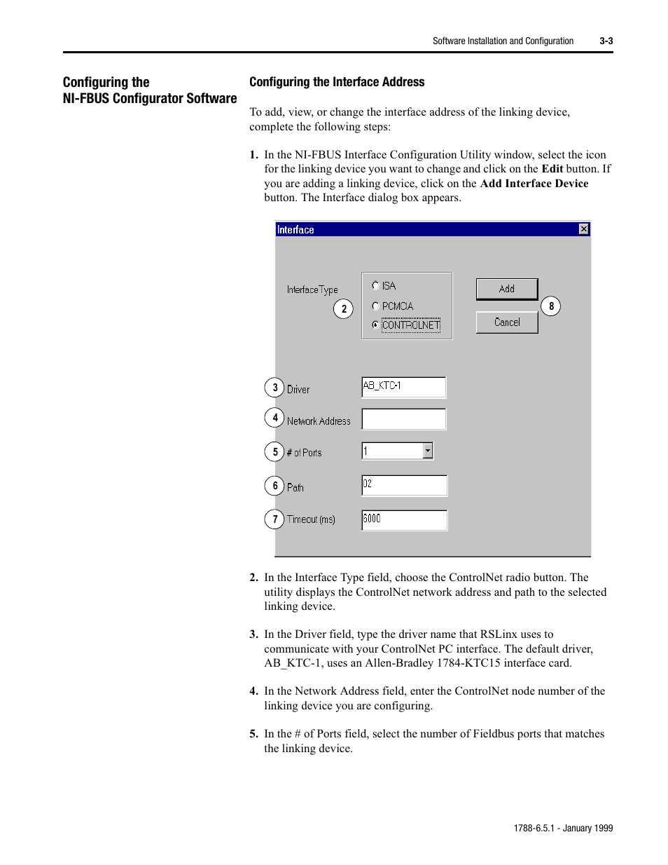 Configuring the ni-fbus configurator software | Rockwell Automation 1788-CN2FF ControlNet-to-FOUNDATION Fieldbus H1 Linking Device User Manual User Manual | Page 21 / 56