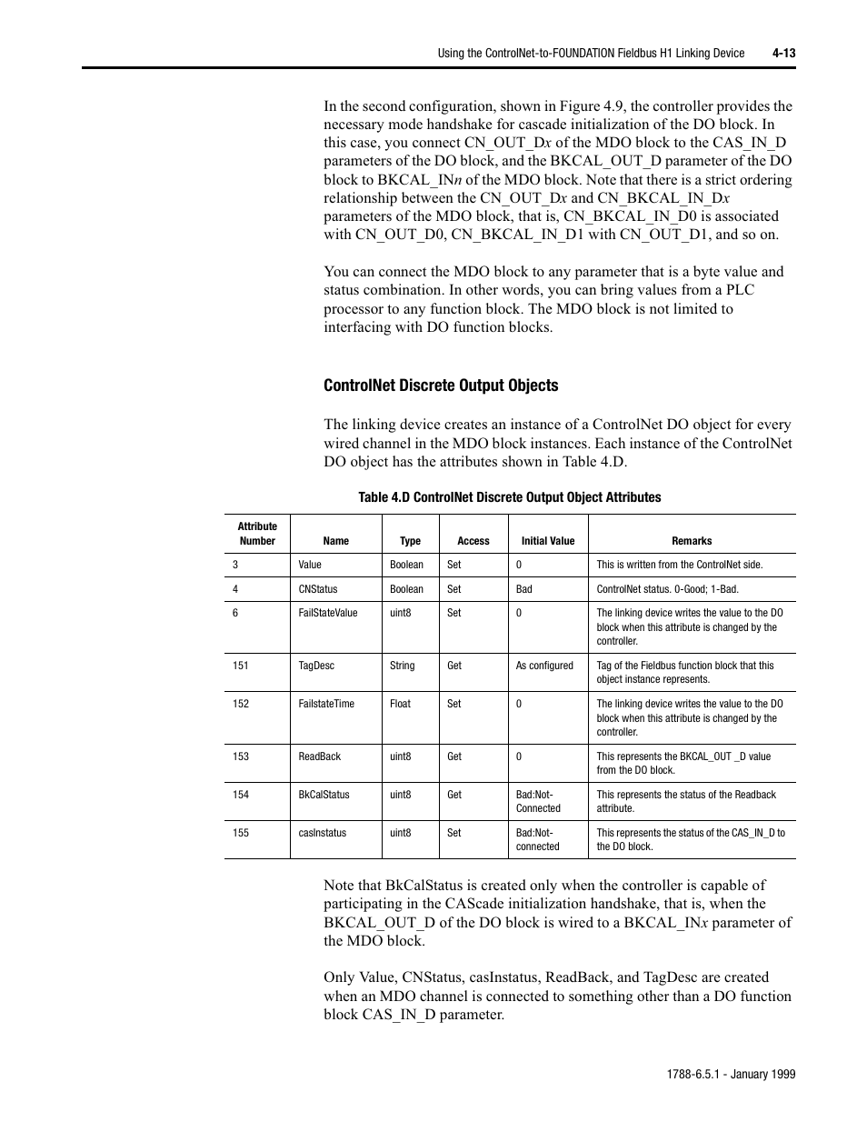 Controlnet discrete output objects | Rockwell Automation 1788-CN2FF ControlNet-to-FOUNDATION Fieldbus H1 Linking Device User Manual User Manual | Page 39 / 56