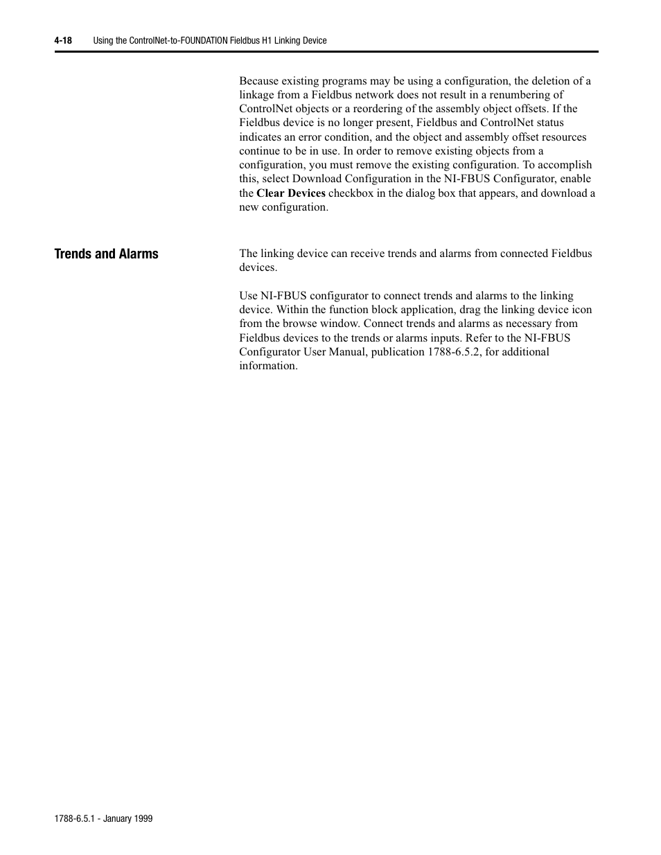 Trends and alarms | Rockwell Automation 1788-CN2FF ControlNet-to-FOUNDATION Fieldbus H1 Linking Device User Manual User Manual | Page 44 / 56