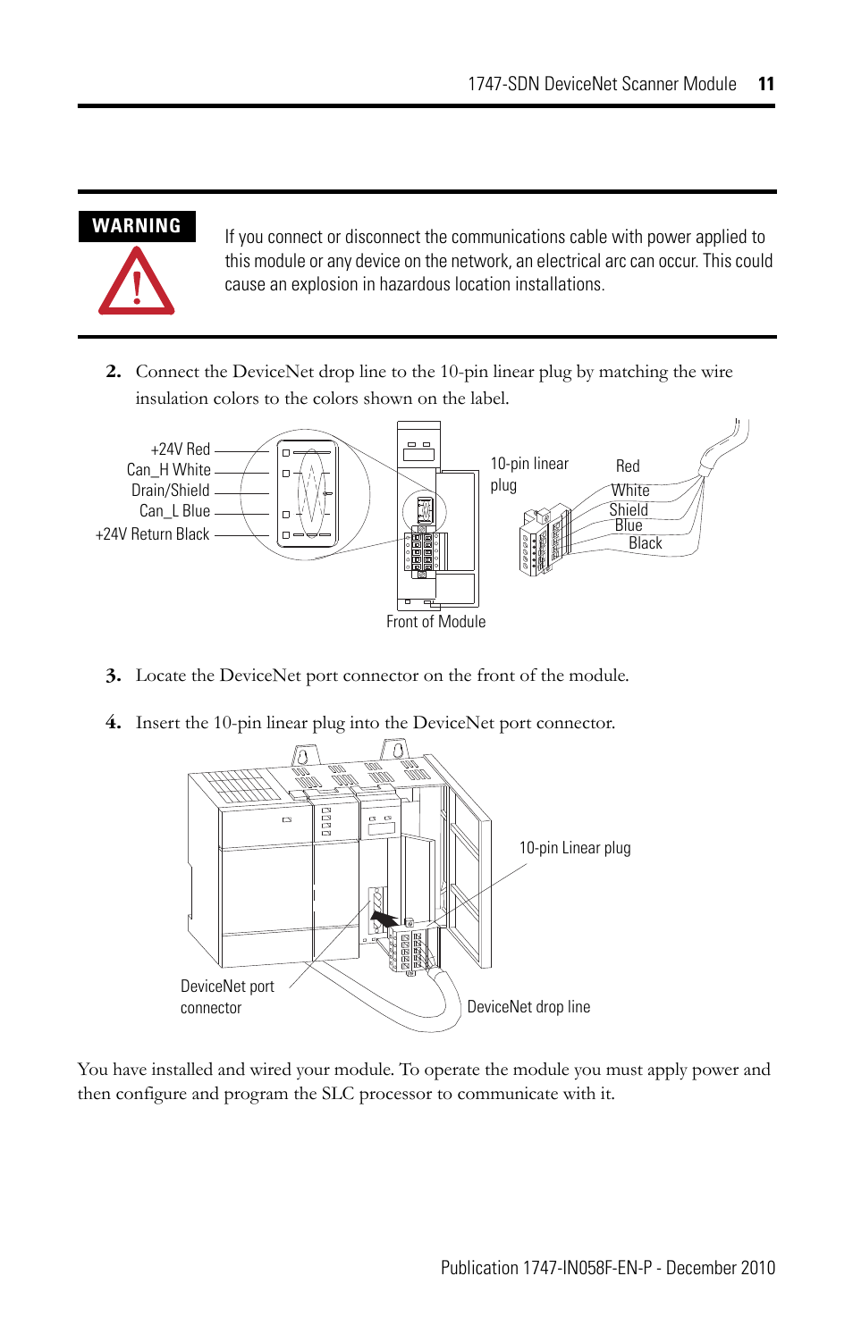 Rockwell Automation 1747-SDN 1747-SDN DeviceNet Scanner Installation Instructions User Manual | Page 11 / 20