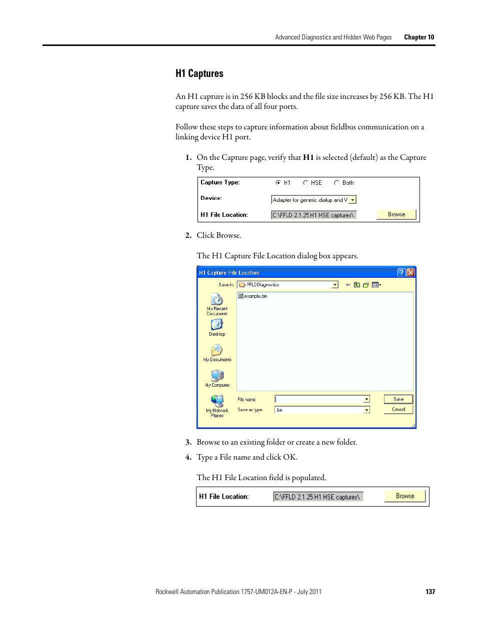 H1 captures | Rockwell Automation 1757-FFLDC4 FOUNDATION Fieldbus System User Manual User Manual | Page 137 / 184