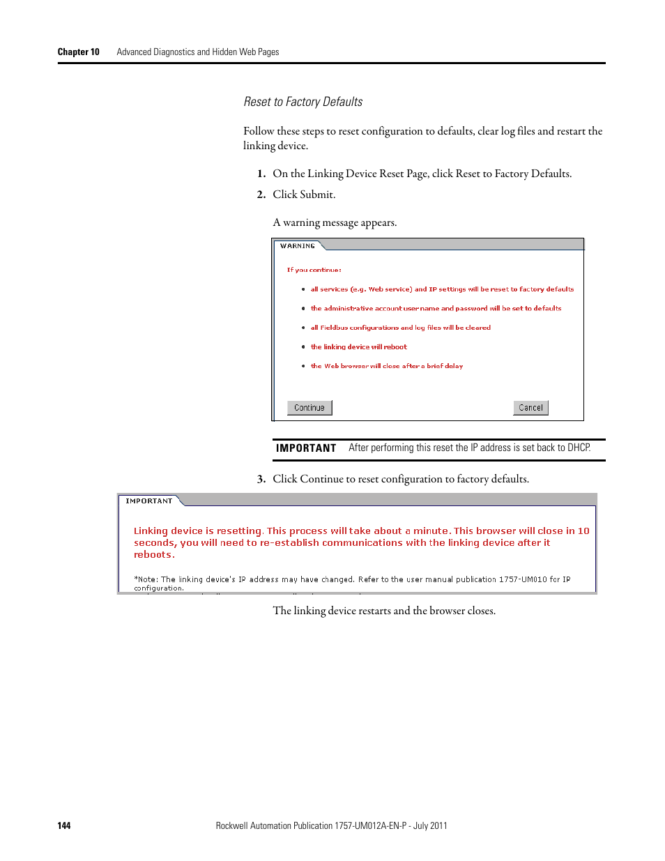 Rockwell Automation 1757-FFLDC4 FOUNDATION Fieldbus System User Manual User Manual | Page 144 / 184