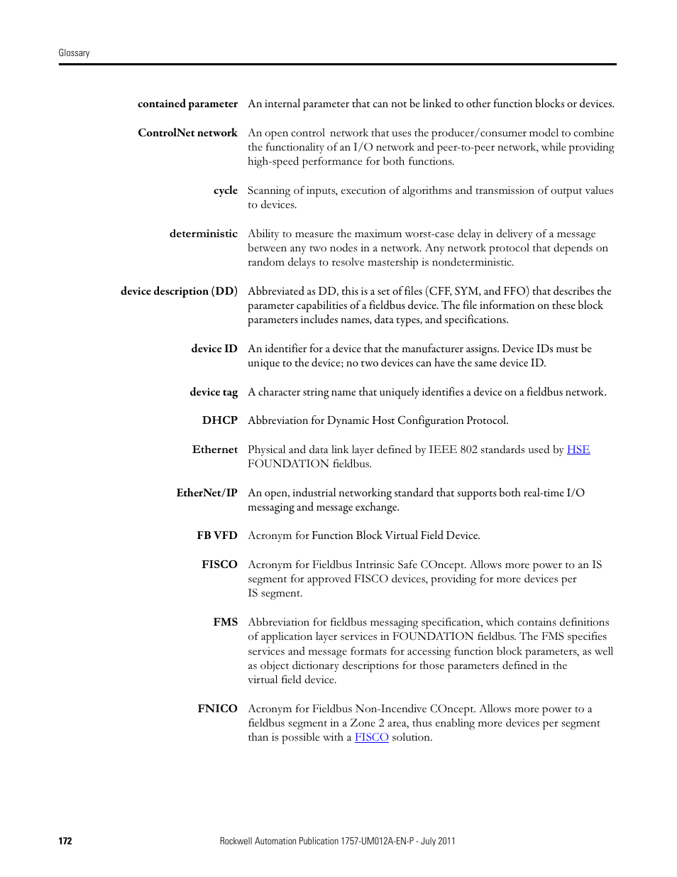 Rockwell Automation 1757-FFLDC4 FOUNDATION Fieldbus System User Manual User Manual | Page 172 / 184