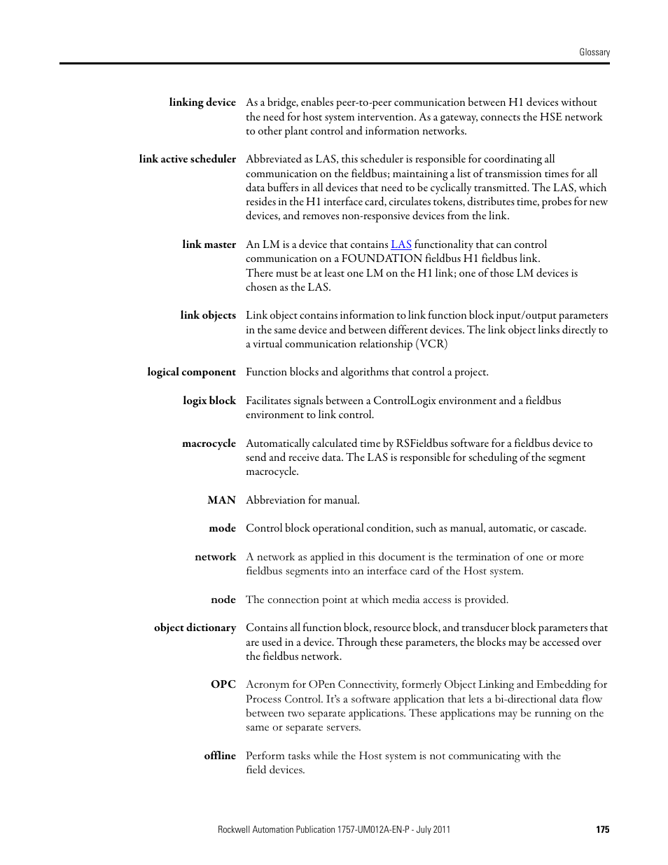 Link active scheduler | Rockwell Automation 1757-FFLDC4 FOUNDATION Fieldbus System User Manual User Manual | Page 175 / 184