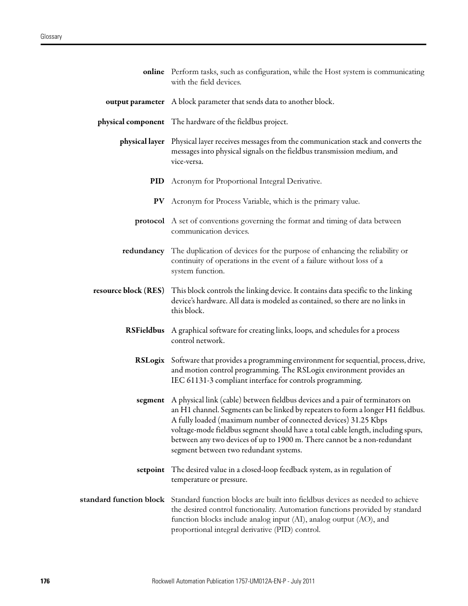 Rockwell Automation 1757-FFLDC4 FOUNDATION Fieldbus System User Manual User Manual | Page 176 / 184