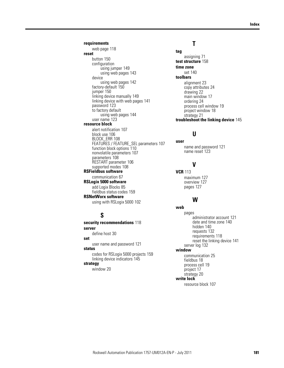 Rockwell Automation 1757-FFLDC4 FOUNDATION Fieldbus System User Manual User Manual | Page 181 / 184