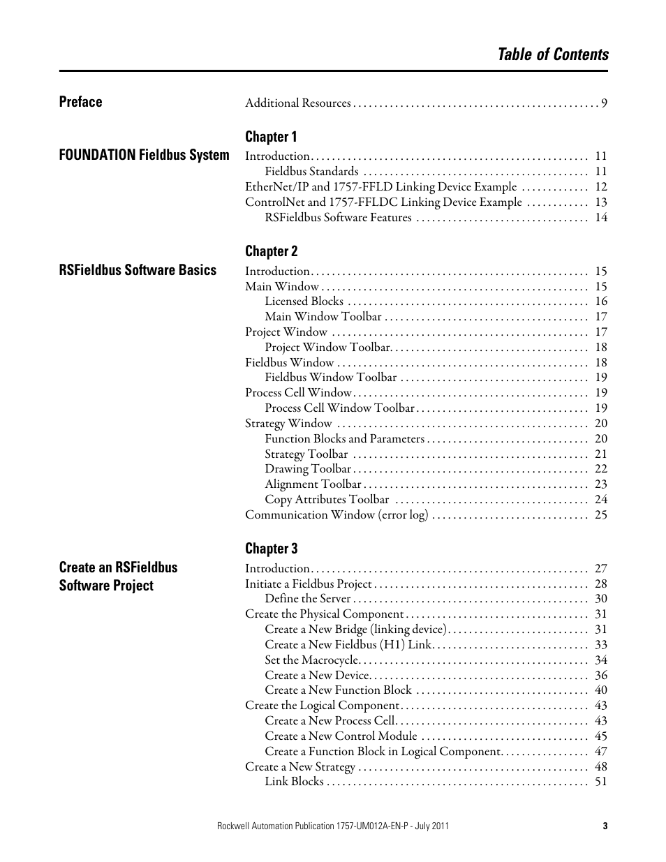 Rockwell Automation 1757-FFLDC4 FOUNDATION Fieldbus System User Manual User Manual | Page 3 / 184