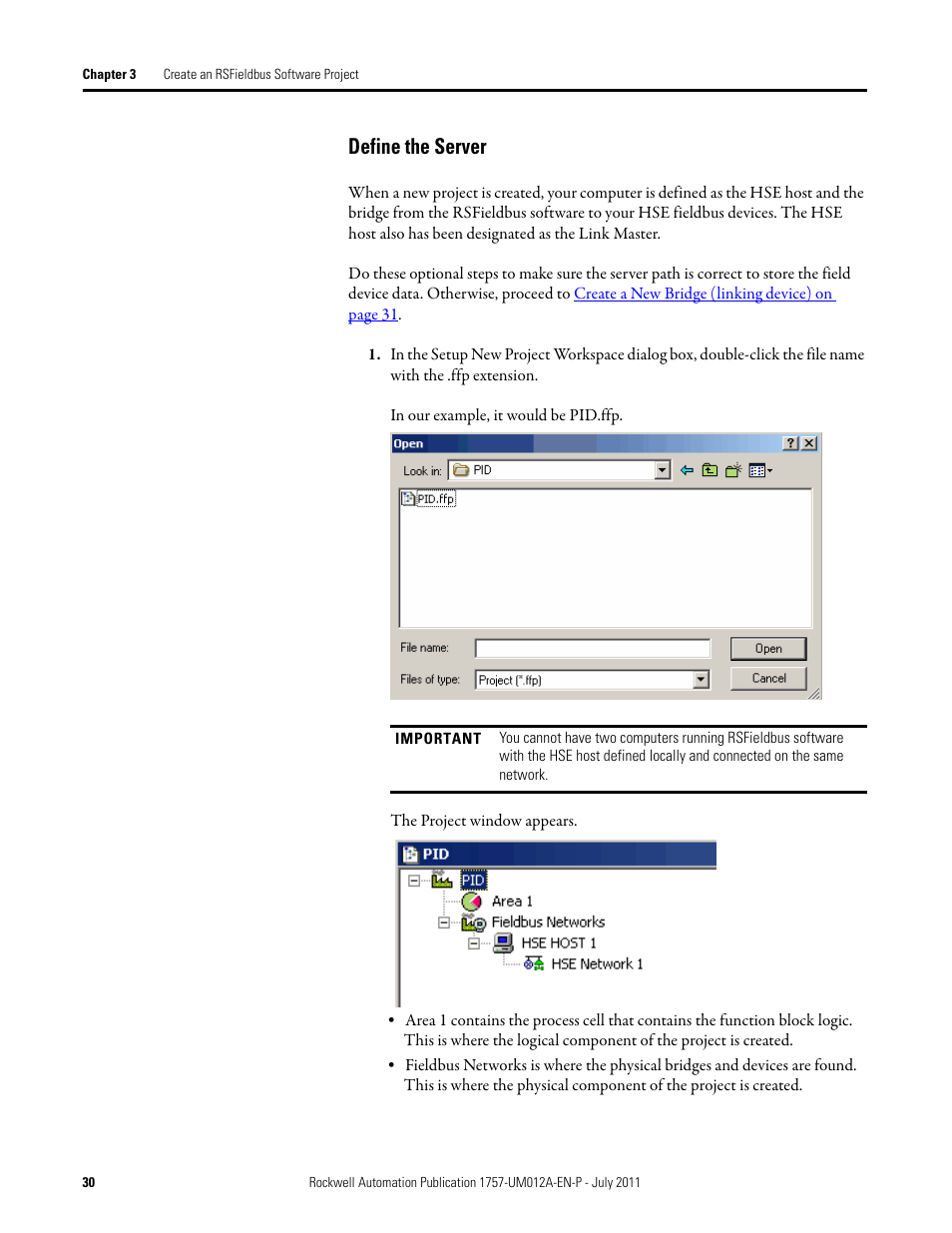Define the server | Rockwell Automation 1757-FFLDC4 FOUNDATION Fieldbus System User Manual User Manual | Page 30 / 184