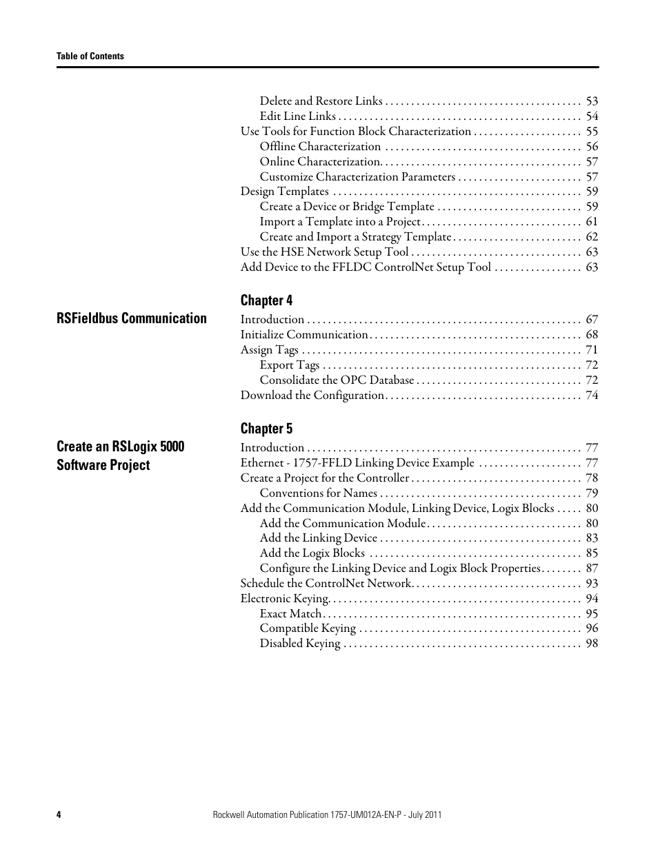 Rockwell Automation 1757-FFLDC4 FOUNDATION Fieldbus System User Manual User Manual | Page 4 / 184