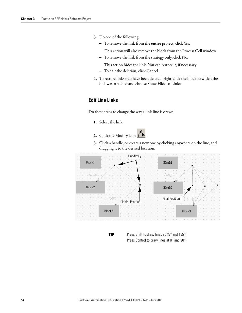 Edit line links | Rockwell Automation 1757-FFLDC4 FOUNDATION Fieldbus System User Manual User Manual | Page 54 / 184