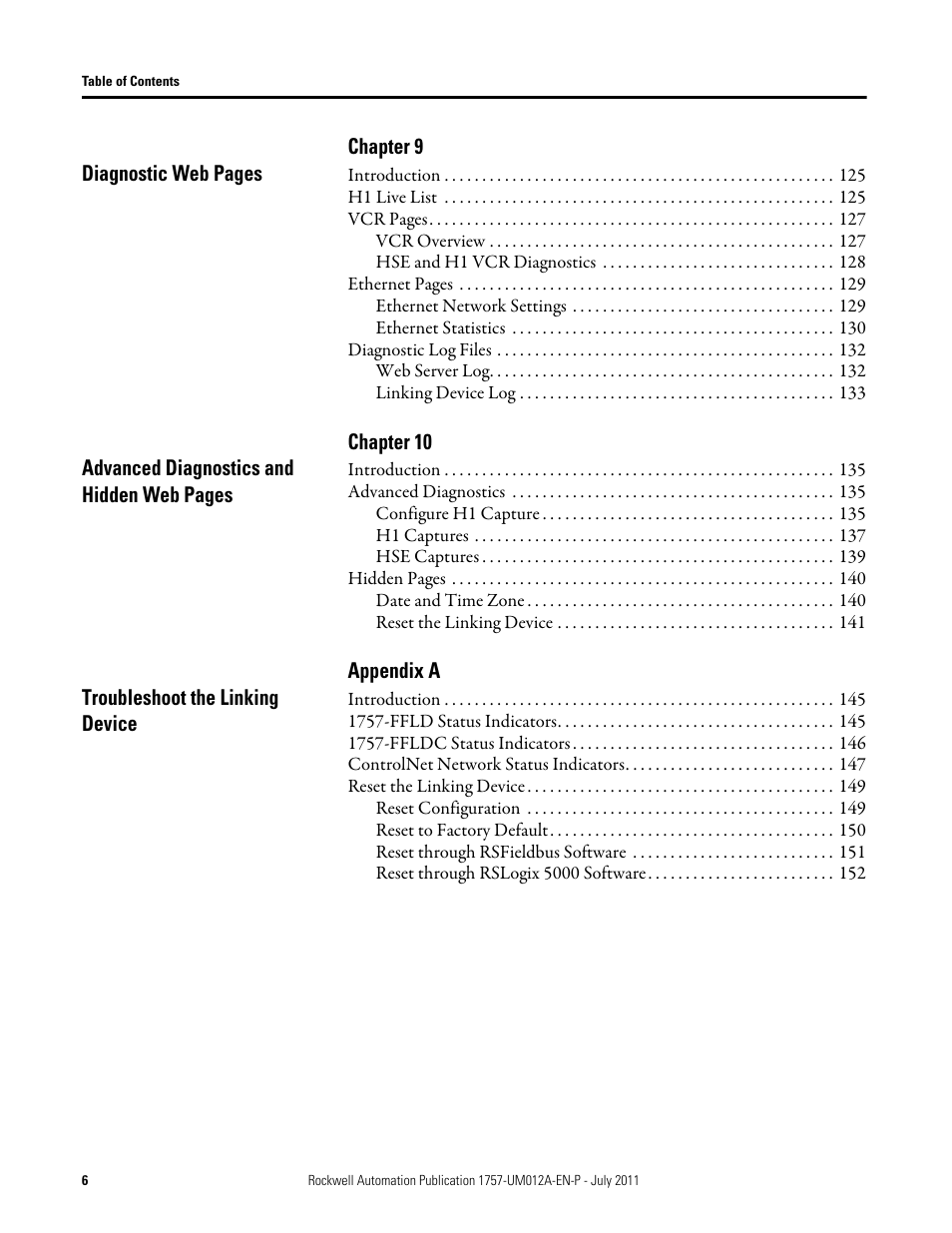 Rockwell Automation 1757-FFLDC4 FOUNDATION Fieldbus System User Manual User Manual | Page 6 / 184