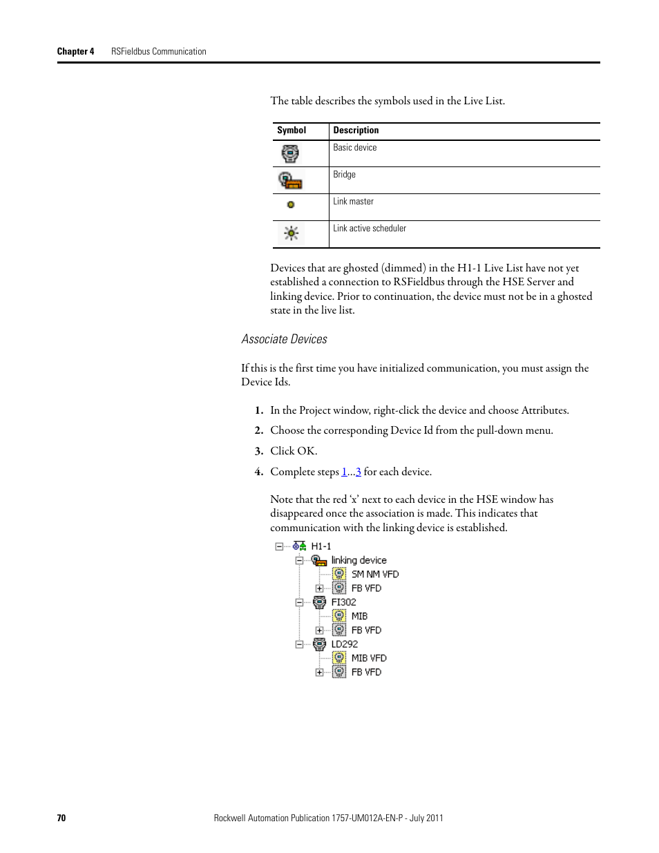 Rockwell Automation 1757-FFLDC4 FOUNDATION Fieldbus System User Manual User Manual | Page 70 / 184