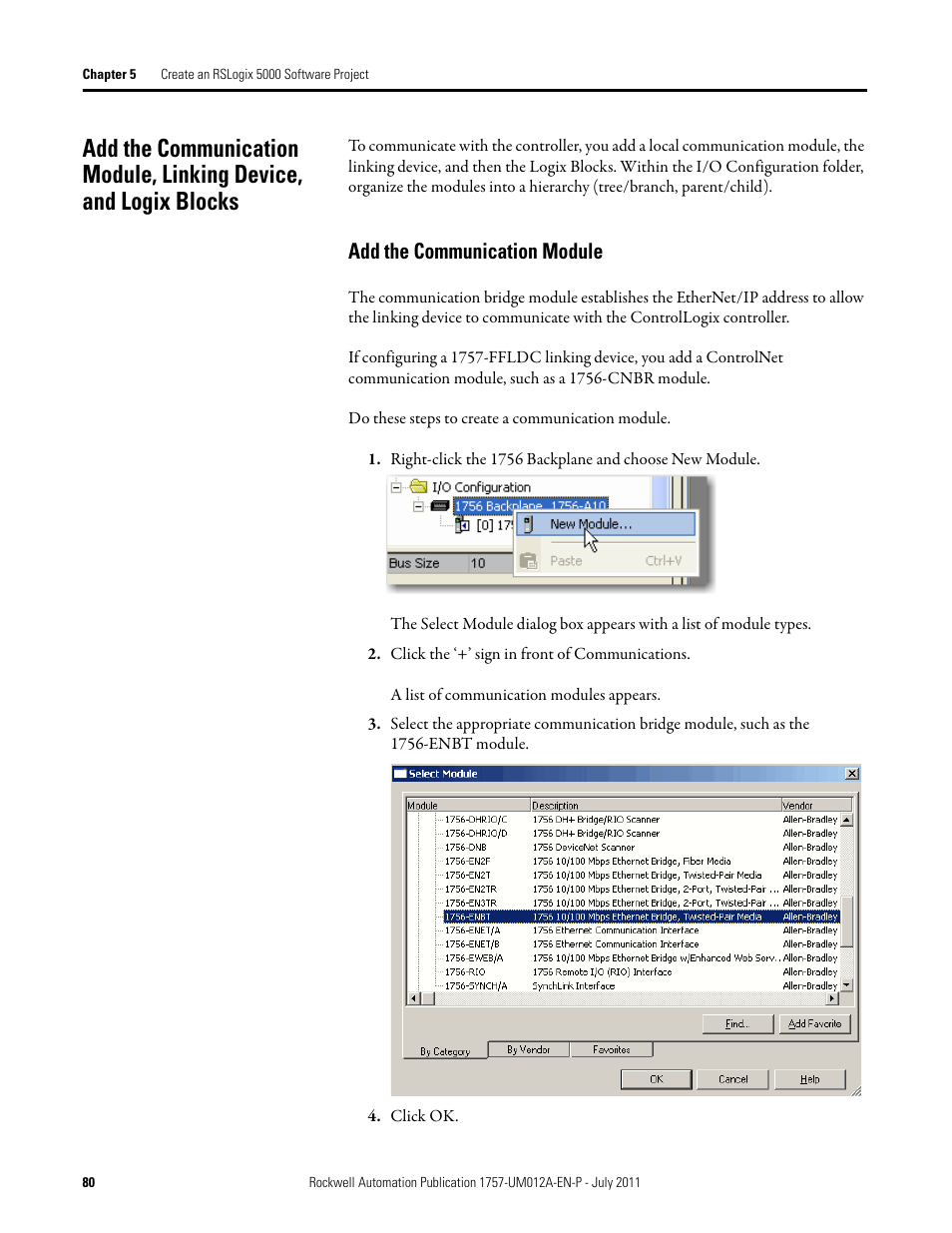 Add the communication module | Rockwell Automation 1757-FFLDC4 FOUNDATION Fieldbus System User Manual User Manual | Page 80 / 184