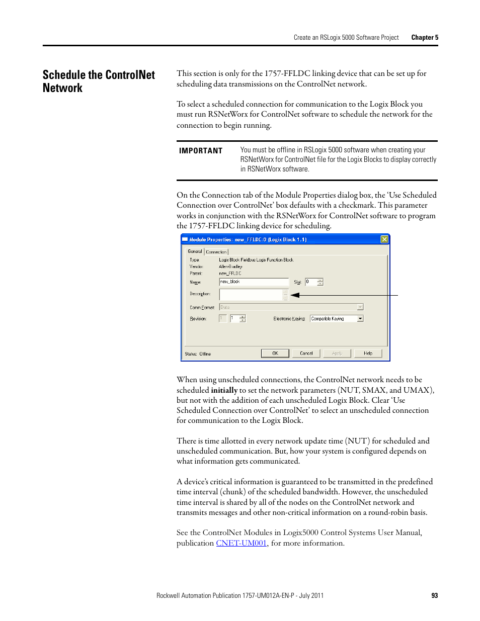 Schedule the controlnet network | Rockwell Automation 1757-FFLDC4 FOUNDATION Fieldbus System User Manual User Manual | Page 93 / 184