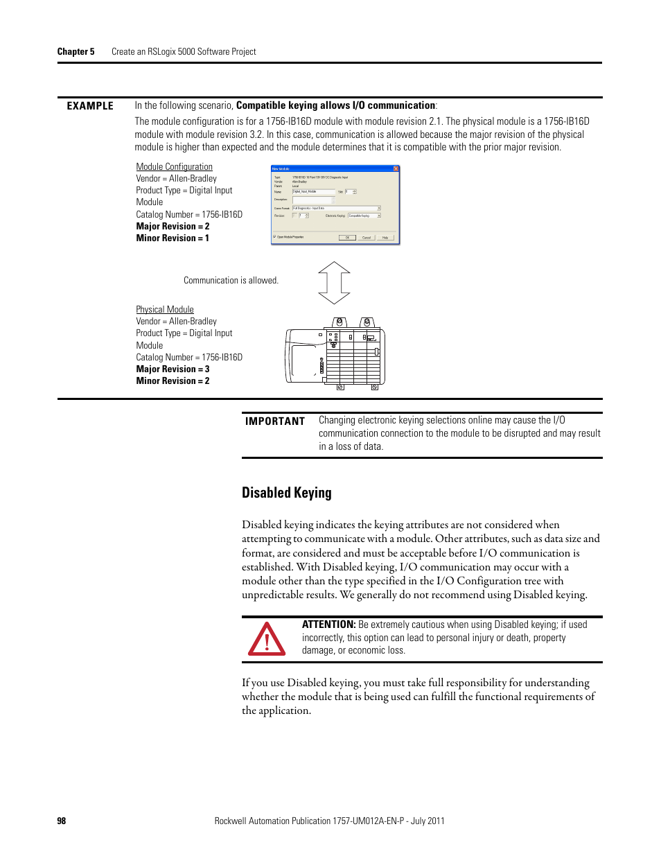 Disabled keying | Rockwell Automation 1757-FFLDC4 FOUNDATION Fieldbus System User Manual User Manual | Page 98 / 184