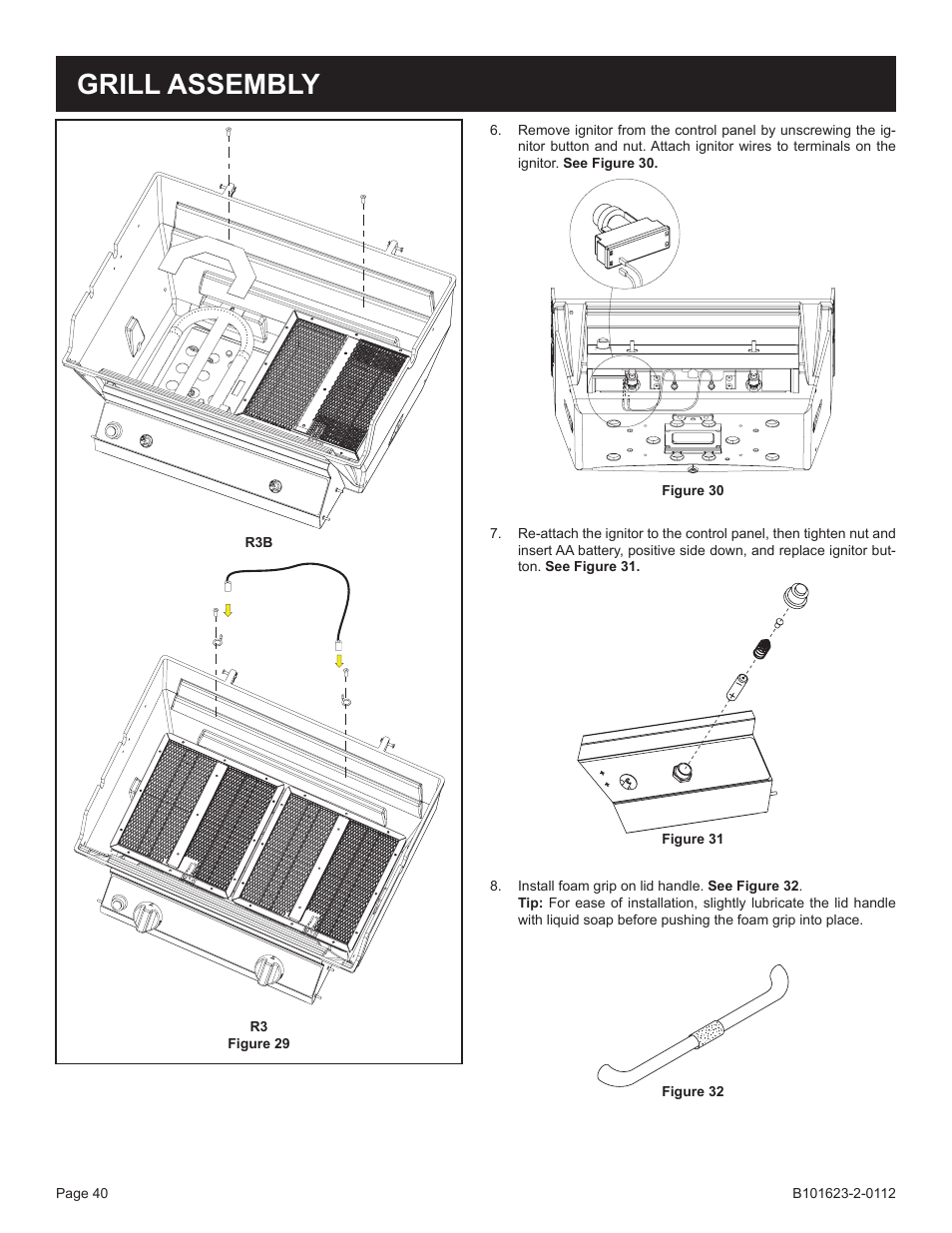 Grill assembly | Broilmaster P4XF-1 User Manual | Page 40 / 56