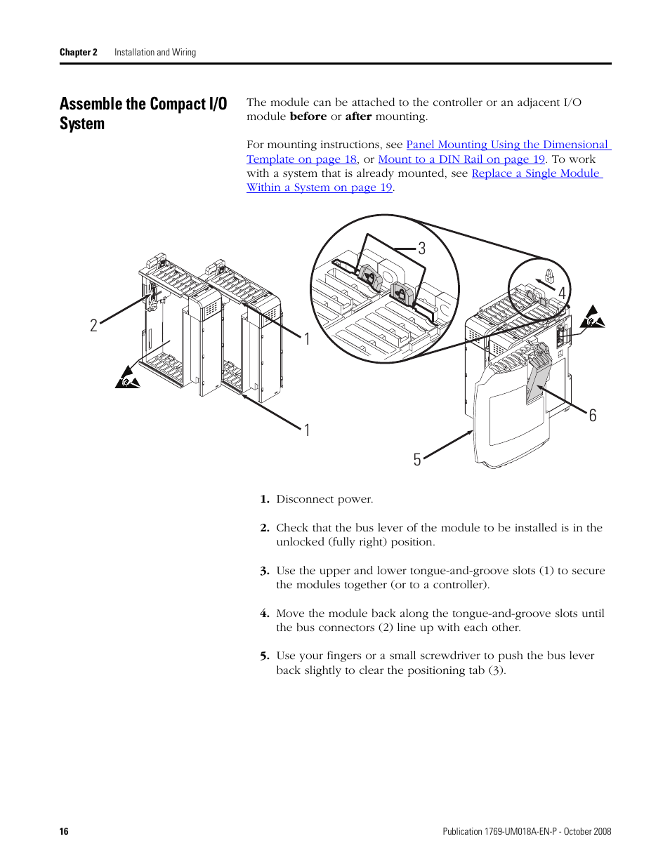 Assemble the compact i/o system | Rockwell Automation 1769-IF16V Compact High Density Analog Input Modules User Manual | Page 16 / 84