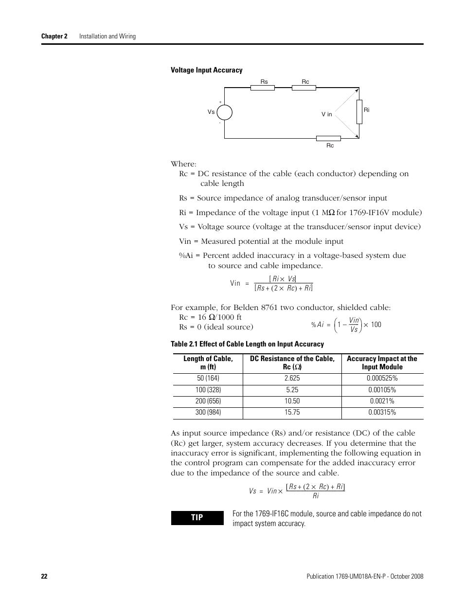 Rockwell Automation 1769-IF16V Compact High Density Analog Input Modules User Manual | Page 22 / 84