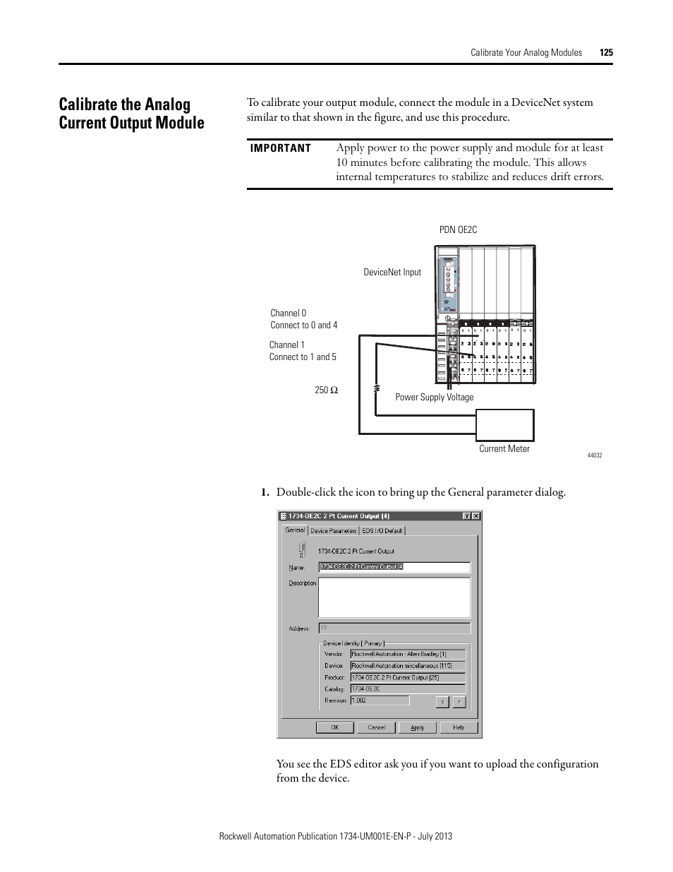 Calibrate the analog current output module, Important | Rockwell Automation 1734-XXXX POINT I/O Digital and Analog Modules and POINTBlock I/O Modules User Manual | Page 123 / 221