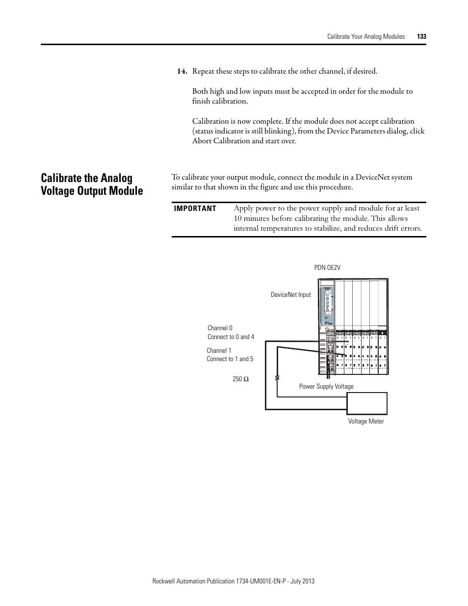 Calibrate the analog voltage output module, Important | Rockwell Automation 1734-XXXX POINT I/O Digital and Analog Modules and POINTBlock I/O Modules User Manual | Page 131 / 221