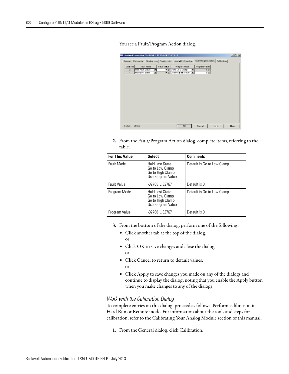Work with the calibration dialog | Rockwell Automation 1734-XXXX POINT I/O Digital and Analog Modules and POINTBlock I/O Modules User Manual | Page 192 / 221