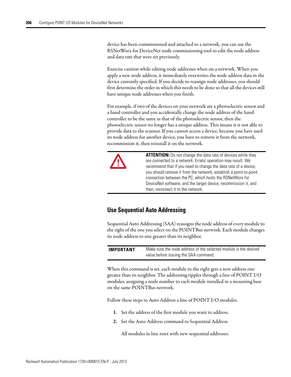 Use sequential auto addressing | Rockwell Automation 1734-XXXX POINT I/O Digital and Analog Modules and POINTBlock I/O Modules User Manual | Page 198 / 221