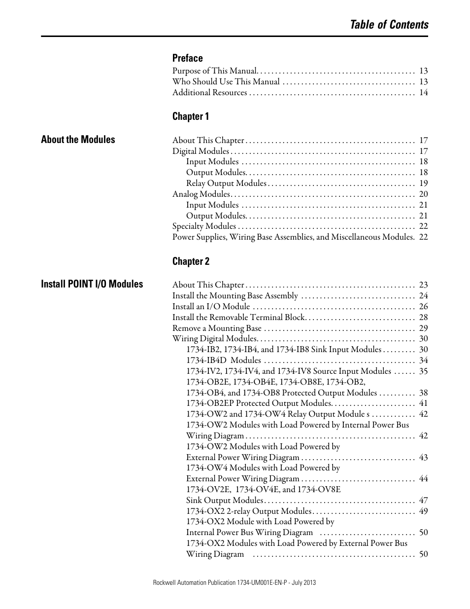 Rockwell Automation 1734-XXXX POINT I/O Digital and Analog Modules and POINTBlock I/O Modules User Manual | Page 9 / 221