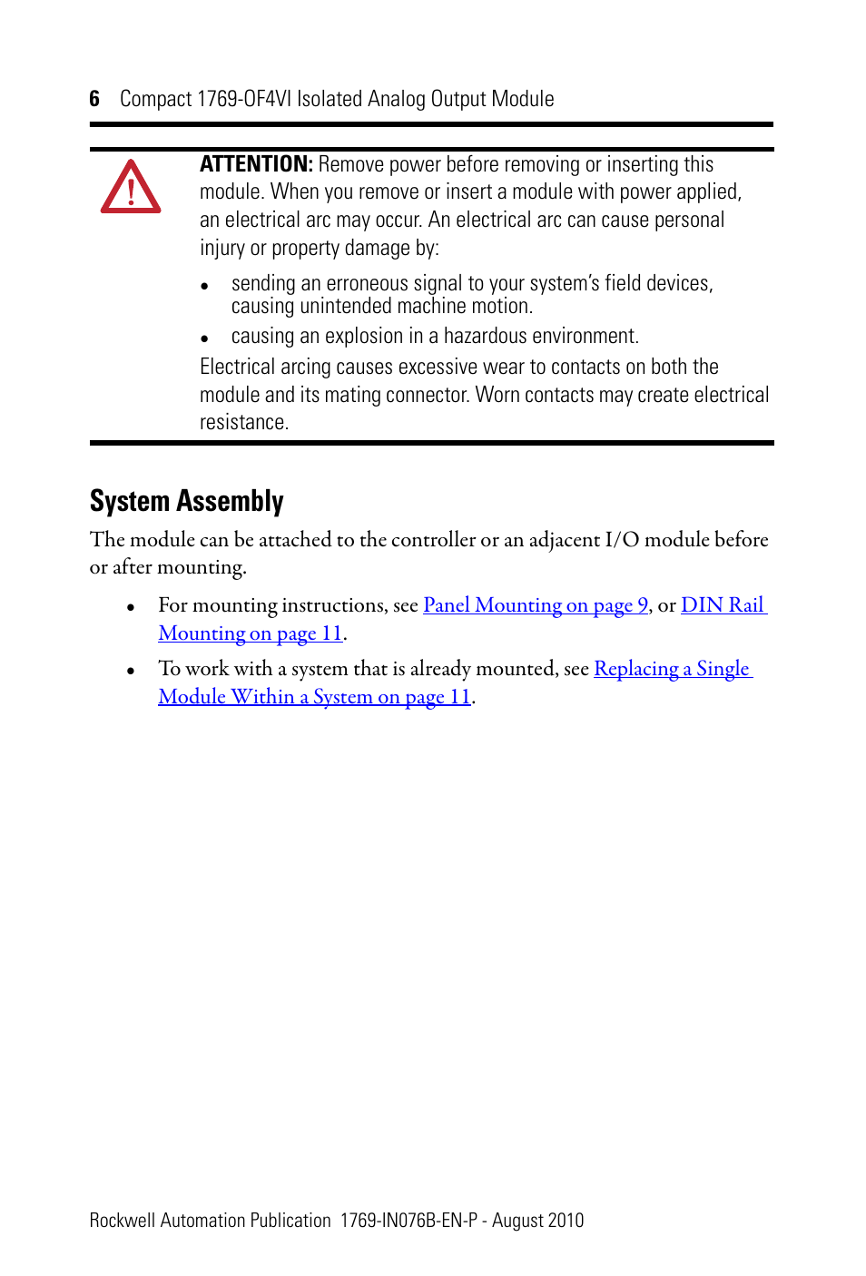 System assembly | Rockwell Automation 1769-OF4VI CompactLogix Module User Manual | Page 6 / 28