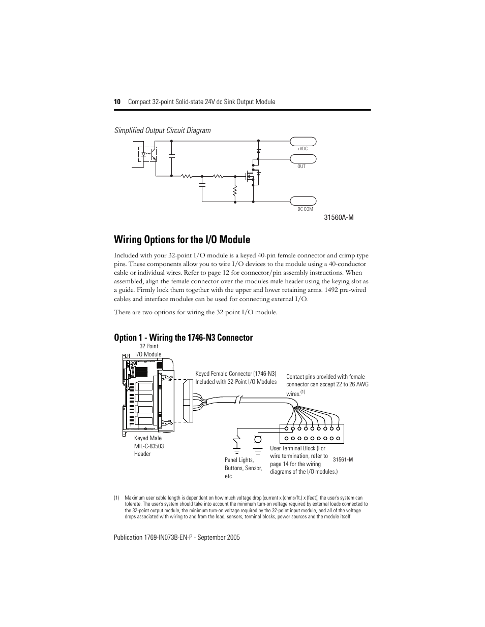 Wiring options for the i/o module | Rockwell Automation 1769-OV32T Compact Module User Manual | Page 10 / 24