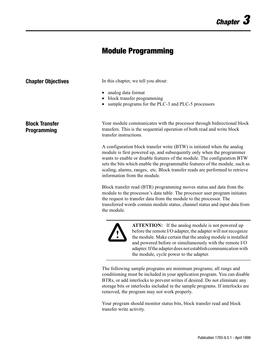 Module programming, Chapter | Rockwell Automation 1793-OE2S FLEX INTEGRA ANALOG MOD User Manual | Page 23 / 75