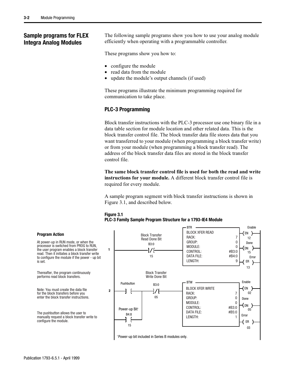 Sample programs for flex integra analog modules, Plc-3 programming | Rockwell Automation 1793-OE2S FLEX INTEGRA ANALOG MOD User Manual | Page 24 / 75