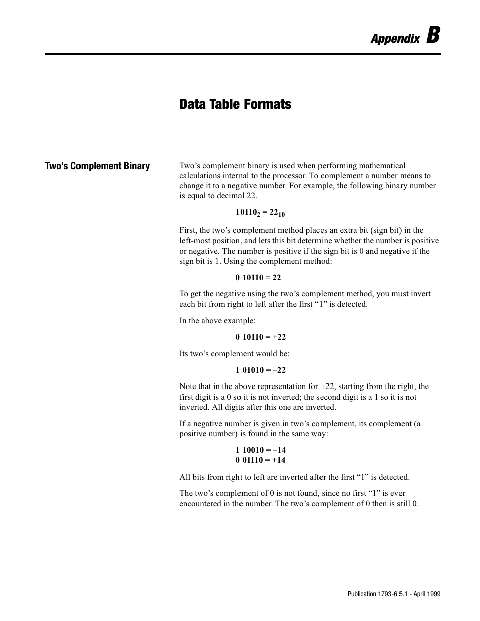 Data table formats, Appendix | Rockwell Automation 1793-OE2S FLEX INTEGRA ANALOG MOD User Manual | Page 68 / 75