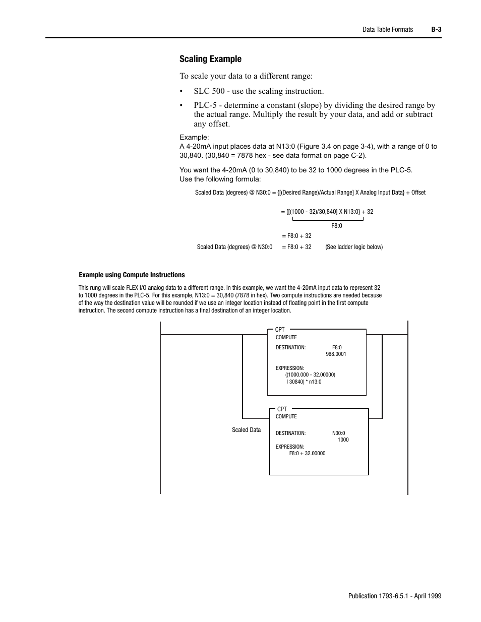 Scaling example | Rockwell Automation 1793-OE2S FLEX INTEGRA ANALOG MOD User Manual | Page 70 / 75