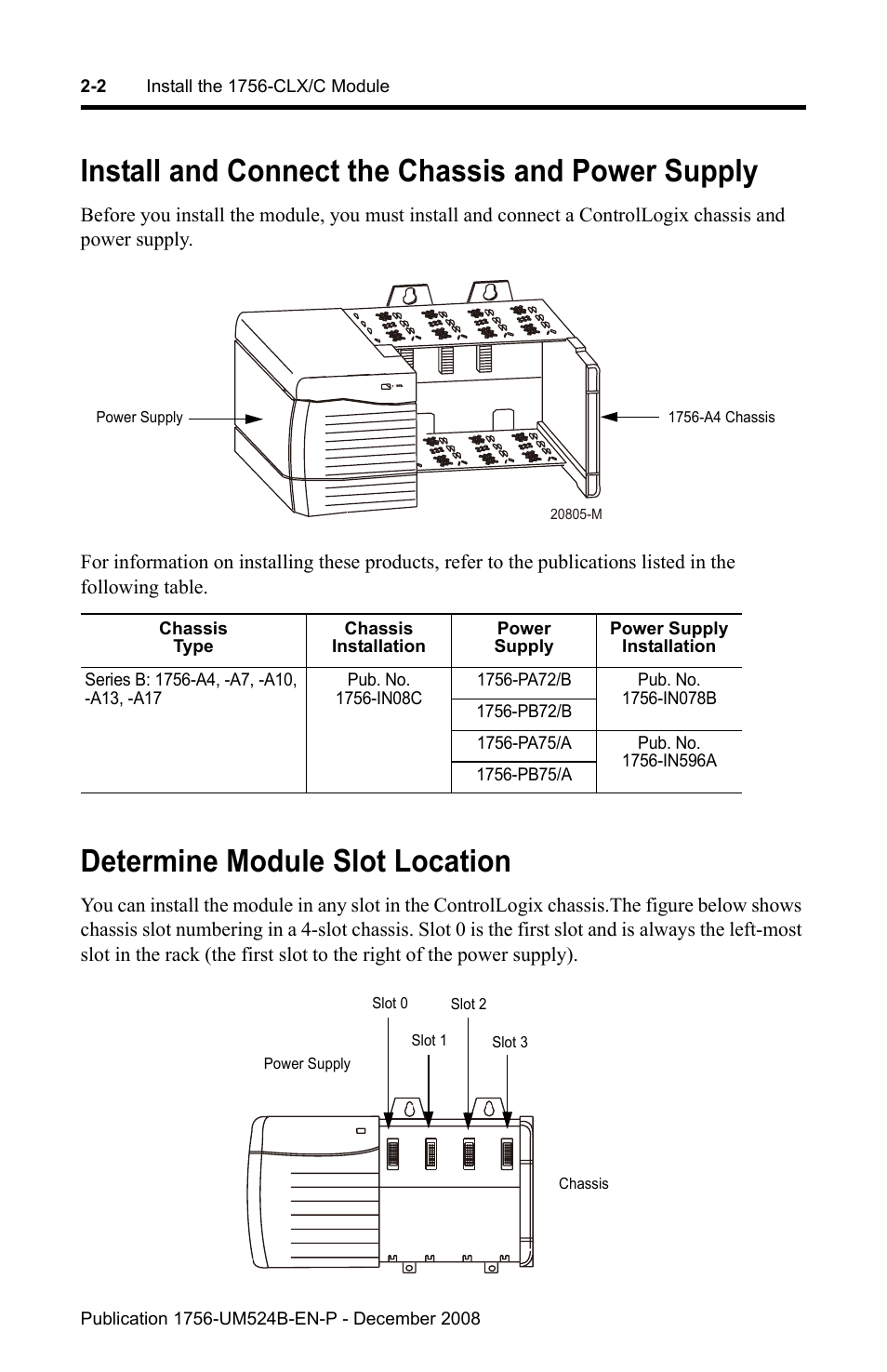 Install and connect the chassis and power supply, Determine module slot location | Rockwell Automation 1756-NEX Nexus Module  User Manual | Page 22 / 98