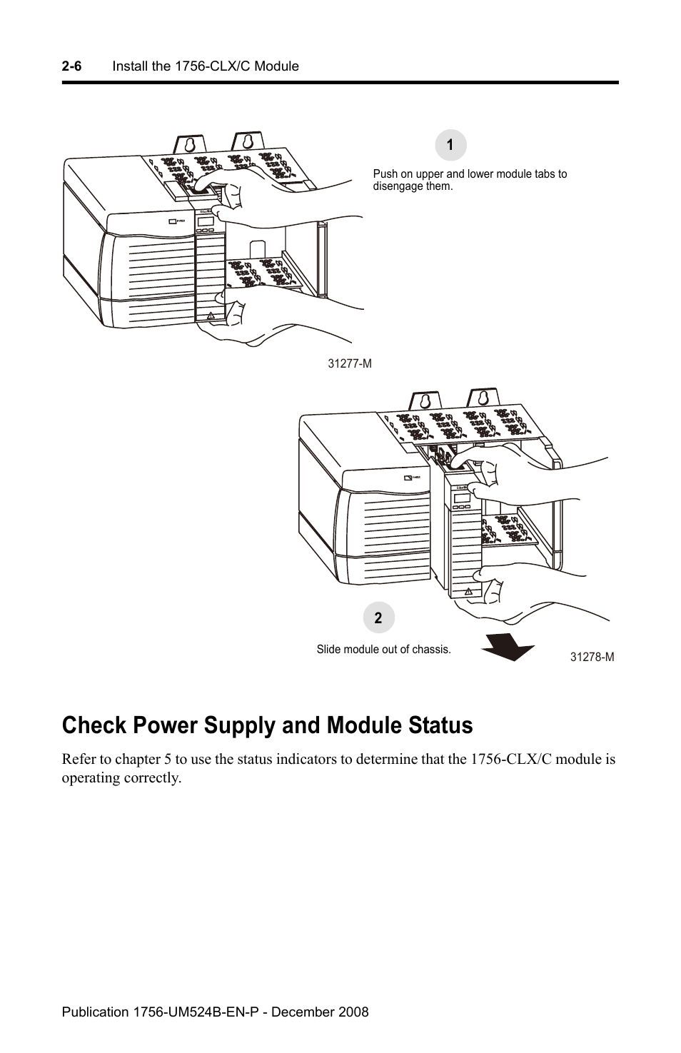 Check power supply and module status, Check power supply and module status -6 | Rockwell Automation 1756-NEX Nexus Module  User Manual | Page 26 / 98