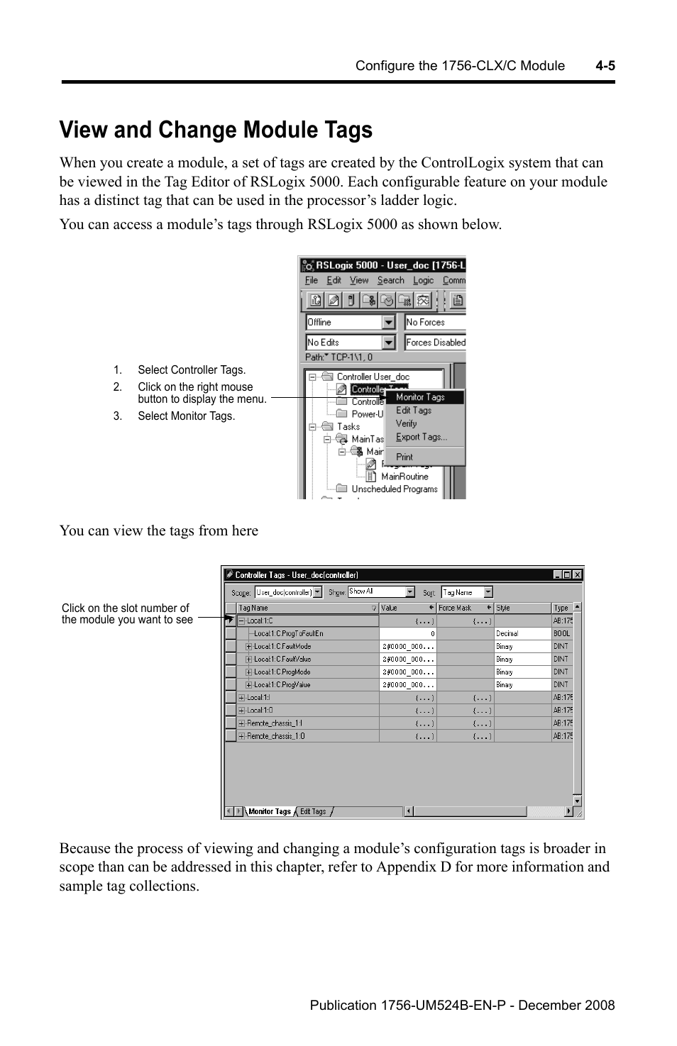 View and change module tags, View and change module tags -5 | Rockwell Automation 1756-NEX Nexus Module  User Manual | Page 39 / 98