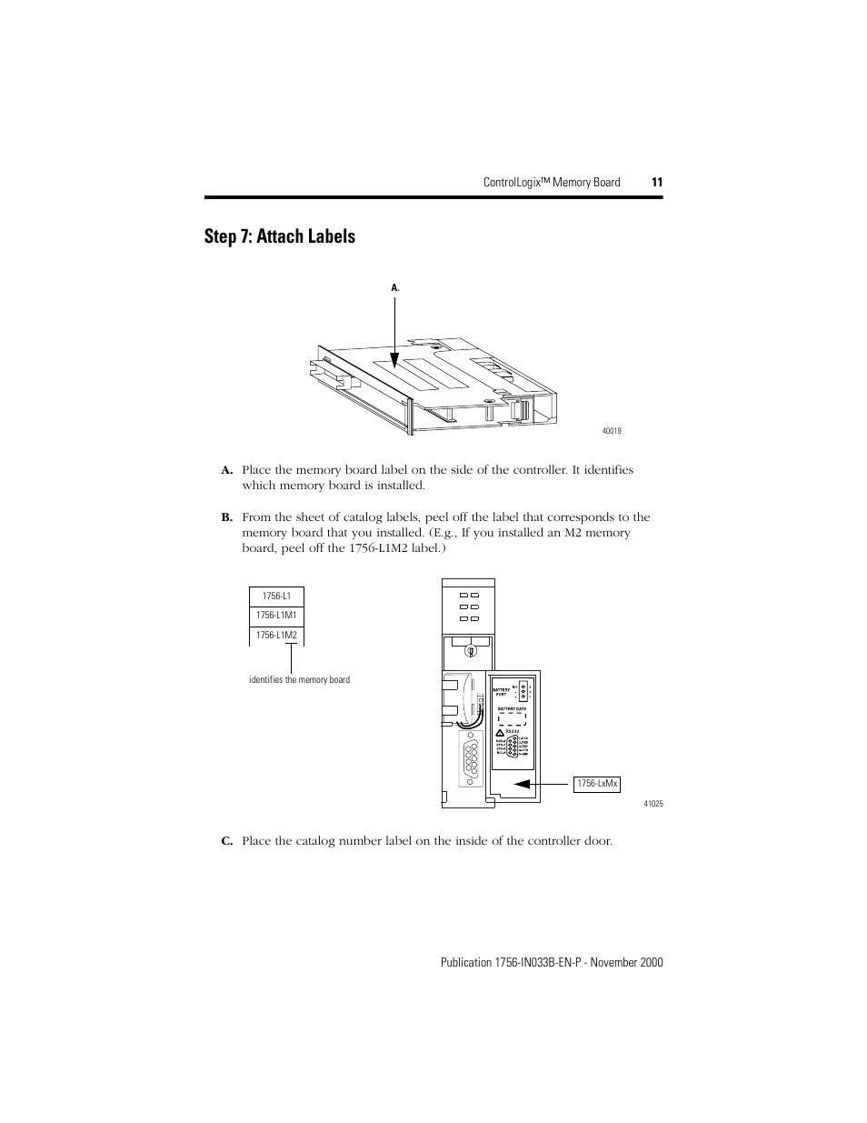 Step 7: attach labels | Rockwell Automation 1756-Mx  ControlLogix Memory Board Installation Instructions User Manual | Page 11 / 16