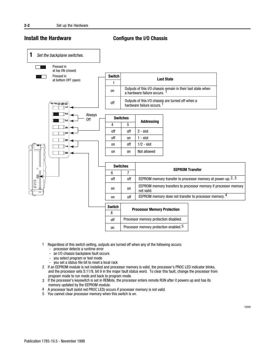 Install the hardware, E 2-2), Configure the i/o chassis | Rockwell Automation 1785-Lx0E,D178510.5 QUICK START ETHERNET PLC-9 User Manual | Page 12 / 29