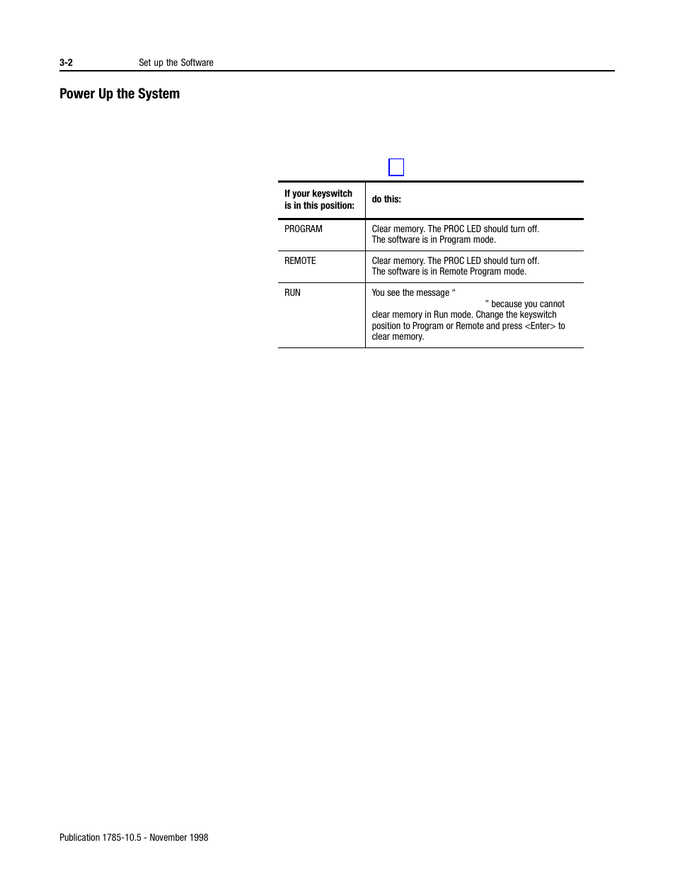 Power up the system | Rockwell Automation 1785-Lx0E,D178510.5 QUICK START ETHERNET PLC-9 User Manual | Page 18 / 29