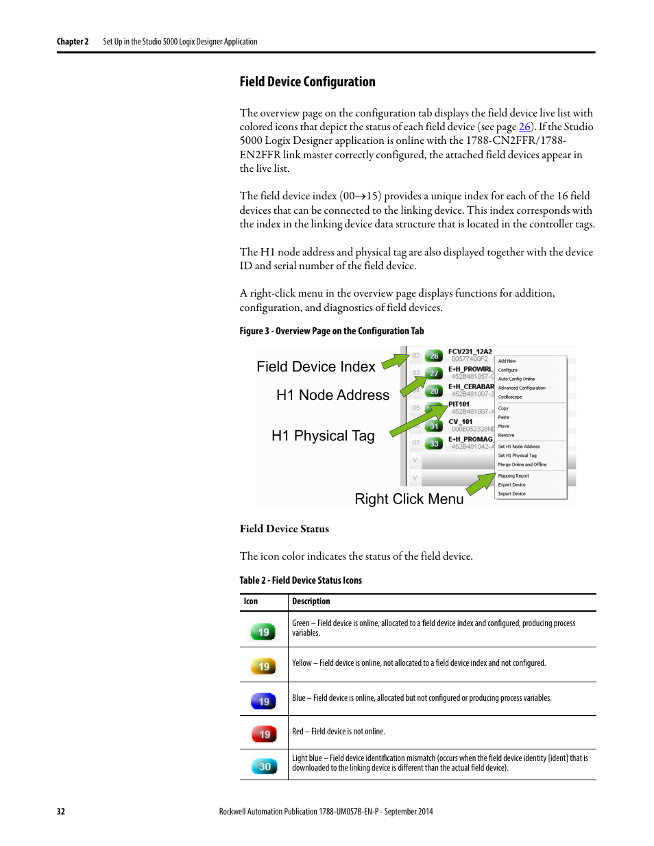 Field device configuration | Rockwell Automation 1788-CN2FFR EtherNet/IP and ControlNet to FOUNDATION Fieldbus Linking Device User Manual | Page 34 / 104