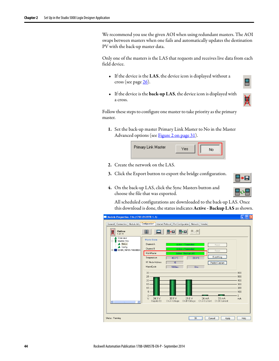 Rockwell Automation 1788-CN2FFR EtherNet/IP and ControlNet to FOUNDATION Fieldbus Linking Device User Manual | Page 46 / 104