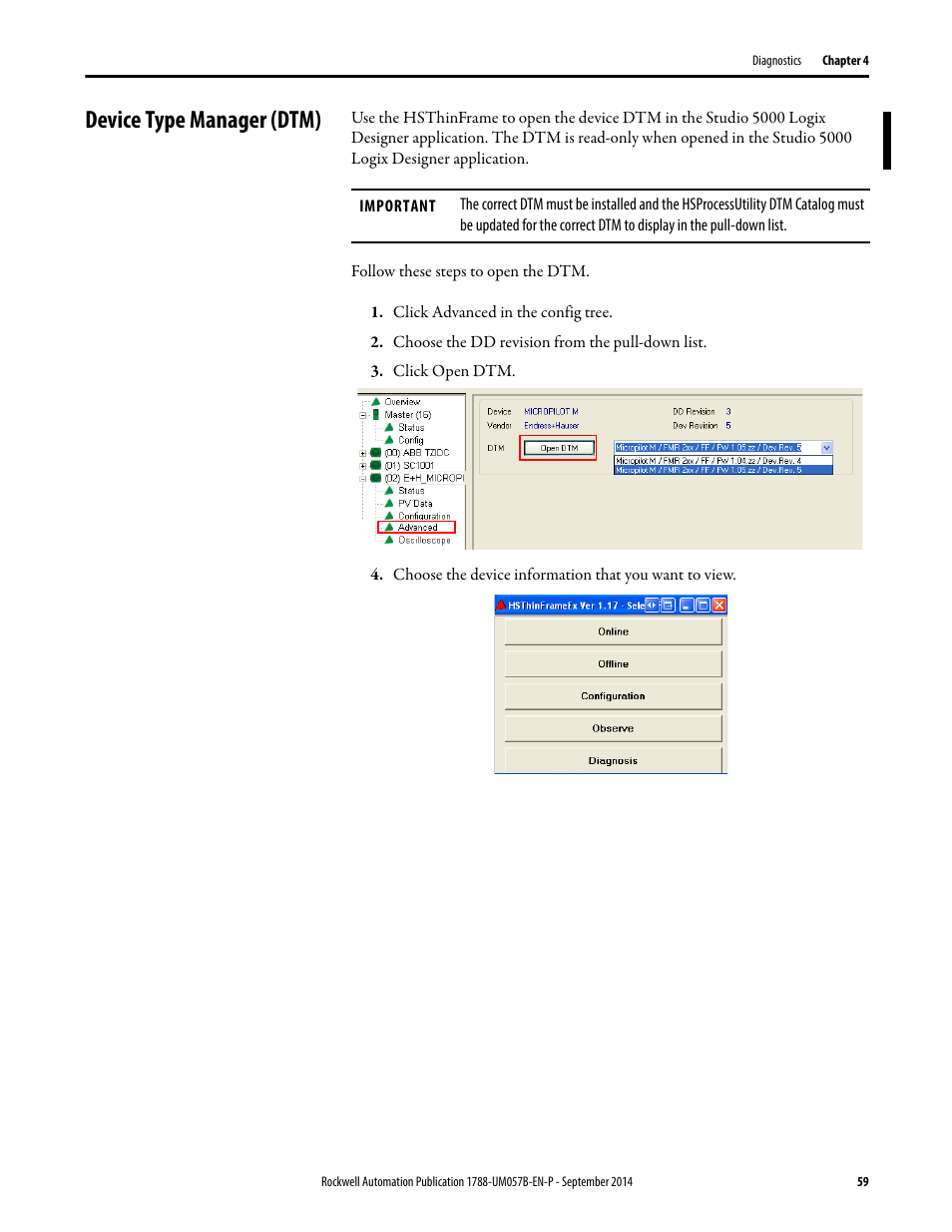 Device type manager (dtm) | Rockwell Automation 1788-CN2FFR EtherNet/IP and ControlNet to FOUNDATION Fieldbus Linking Device User Manual | Page 61 / 104