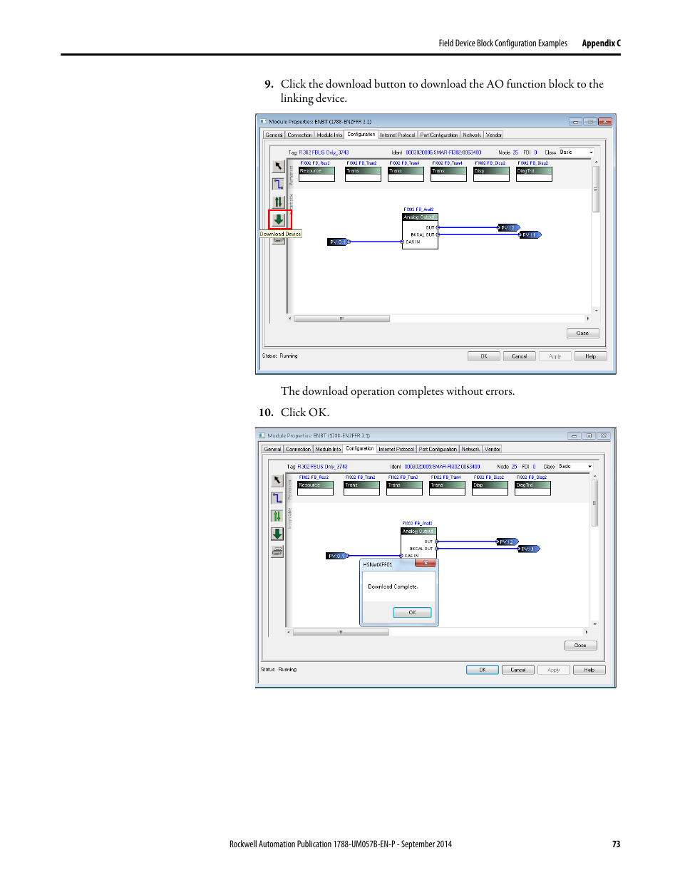 Rockwell Automation 1788-CN2FFR EtherNet/IP and ControlNet to FOUNDATION Fieldbus Linking Device User Manual | Page 75 / 104