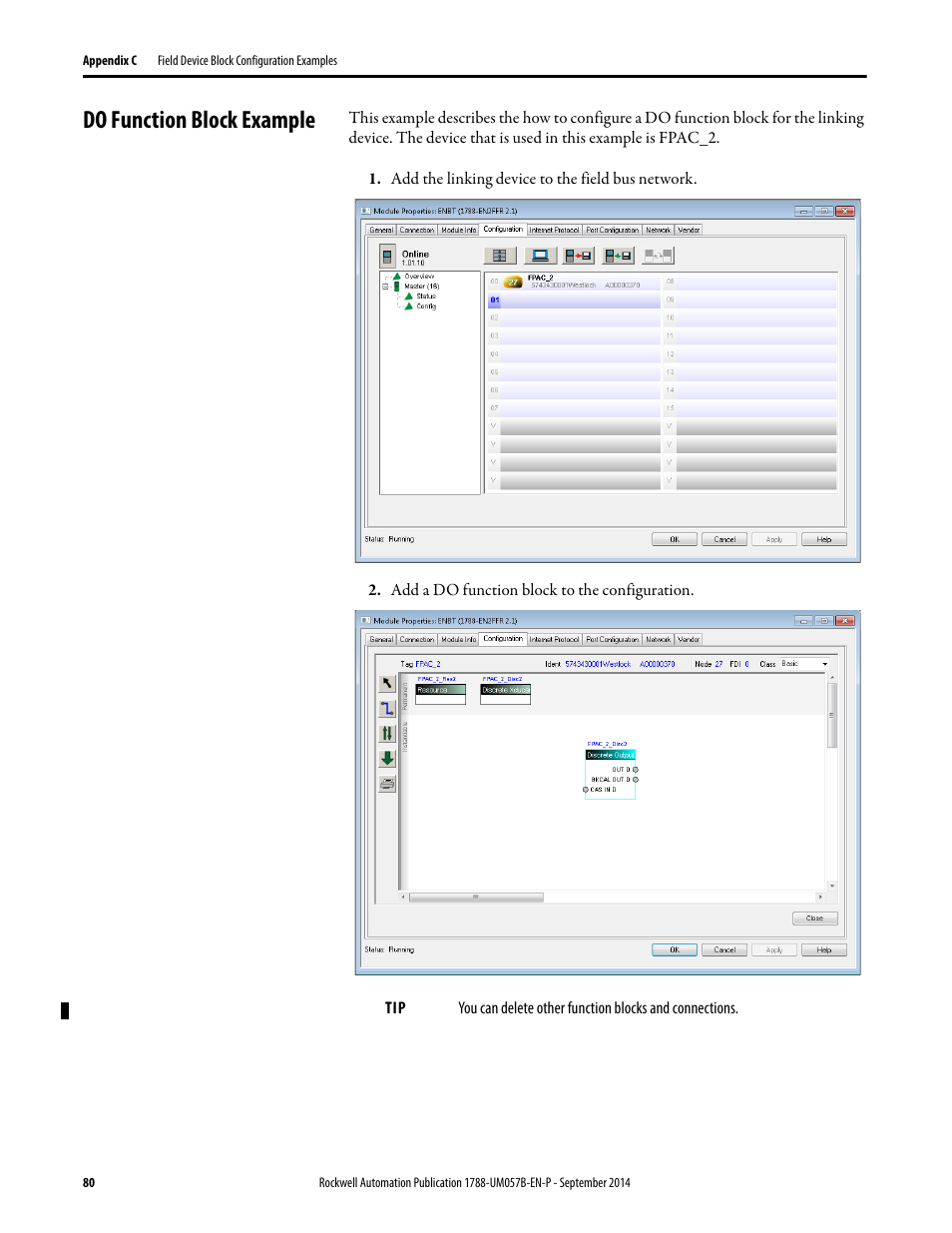 Do function block example | Rockwell Automation 1788-CN2FFR EtherNet/IP and ControlNet to FOUNDATION Fieldbus Linking Device User Manual | Page 82 / 104