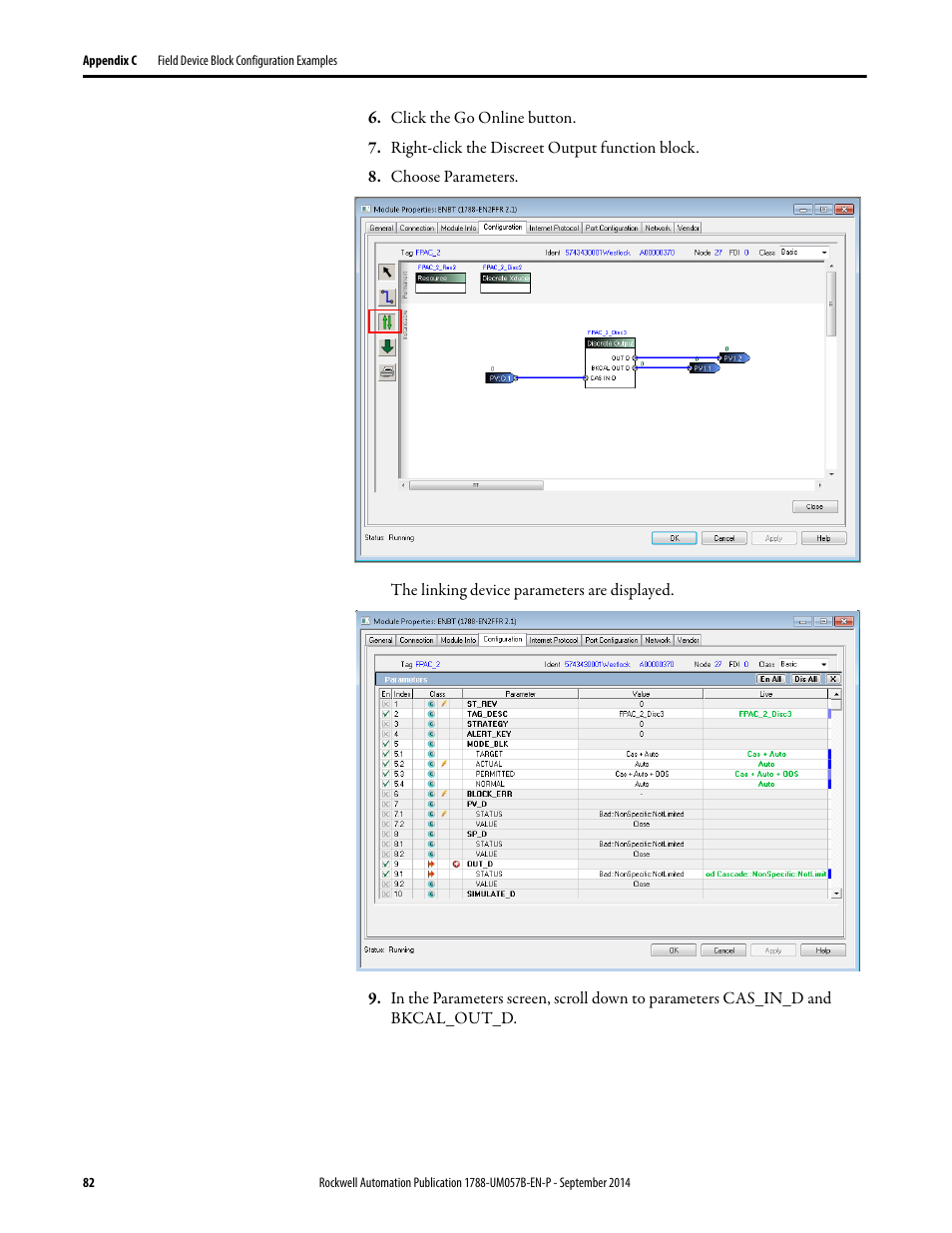 Rockwell Automation 1788-CN2FFR EtherNet/IP and ControlNet to FOUNDATION Fieldbus Linking Device User Manual | Page 84 / 104