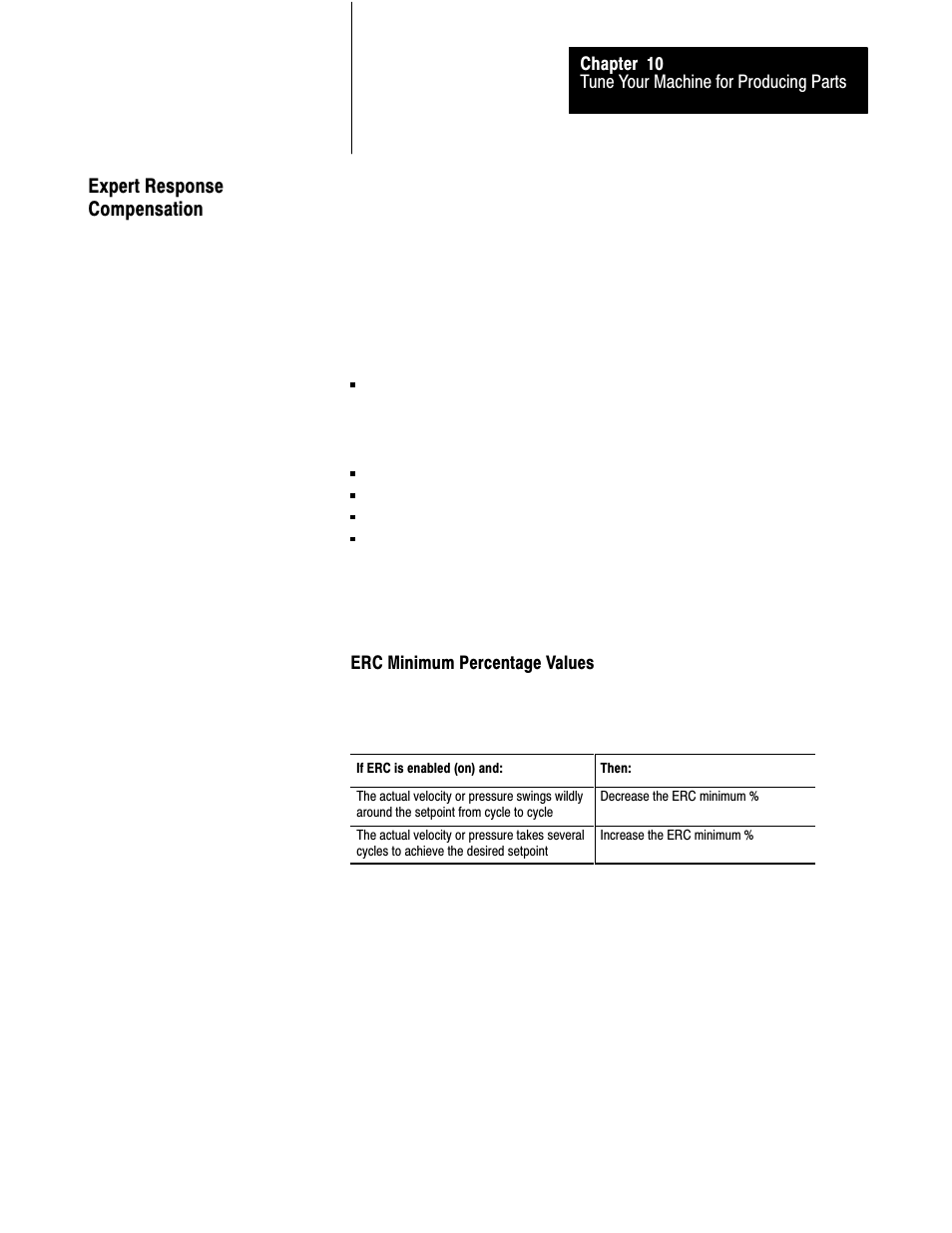 10ć21, Expert response compensation | Rockwell Automation 1771-QDC, D17716.5.85(Passport) MNL. PLASTIC MOLDING MODULE User Manual | Page 167 / 197