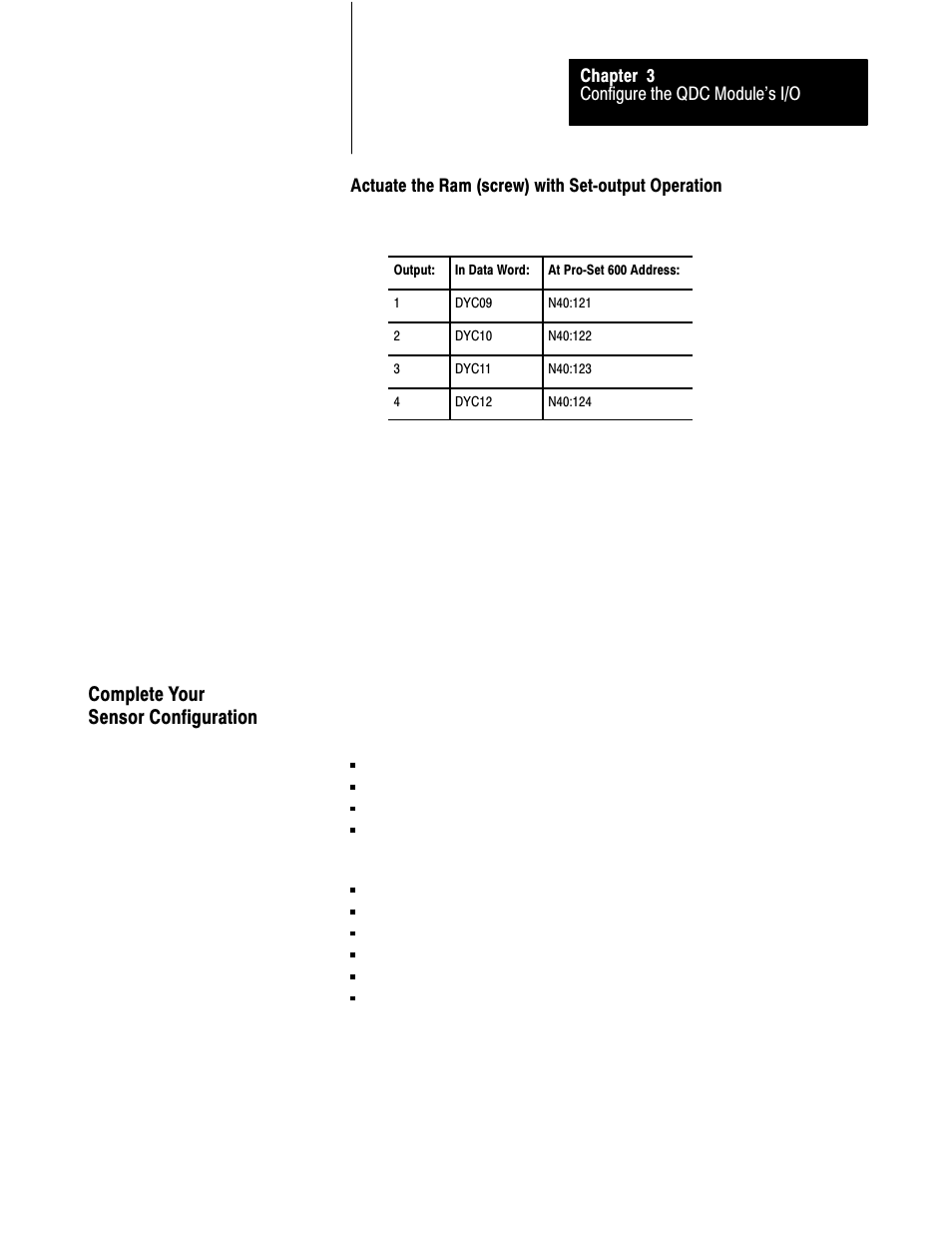 Complete your sensor configuration | Rockwell Automation 1771-QDC, D17716.5.85(Passport) MNL. PLASTIC MOLDING MODULE User Manual | Page 40 / 197
