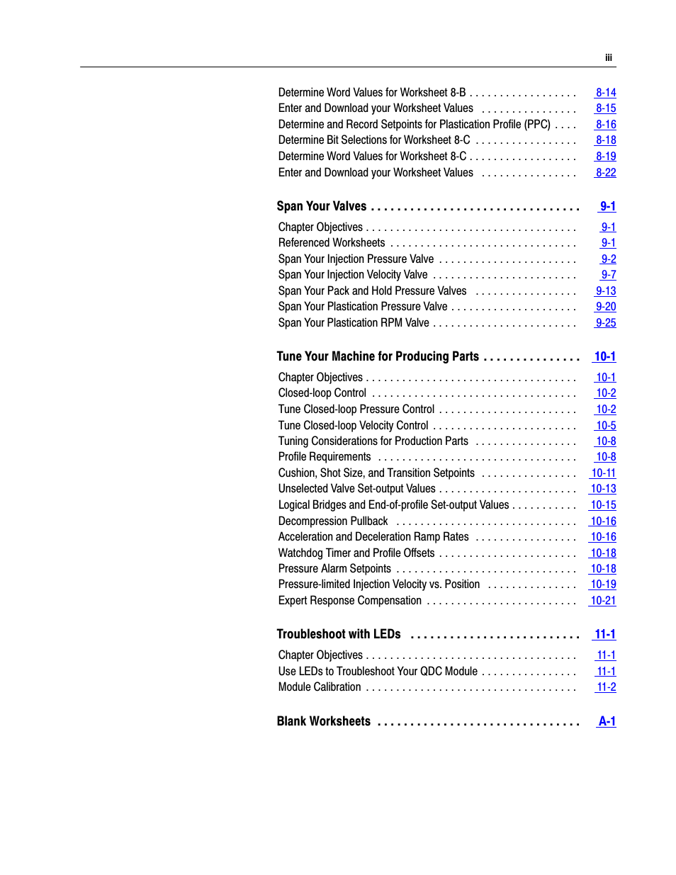 Rockwell Automation 1771-QDC, D17716.5.85(Passport) MNL. PLASTIC MOLDING MODULE User Manual | Page 6 / 197