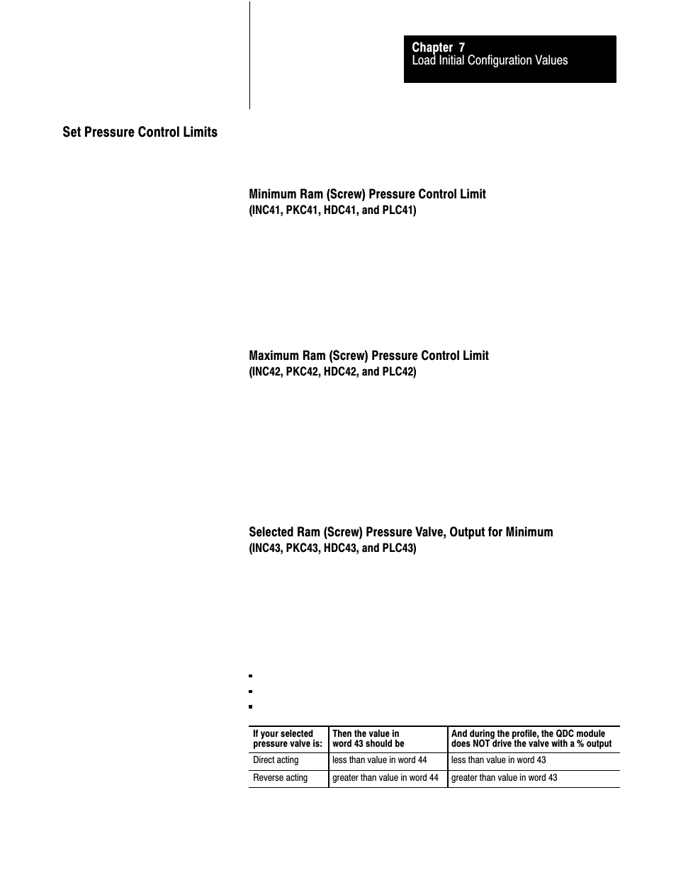 7ć19, Set pressure control limits | Rockwell Automation 1771-QDC, D17716.5.85(Passport) MNL. PLASTIC MOLDING MODULE User Manual | Page 88 / 197