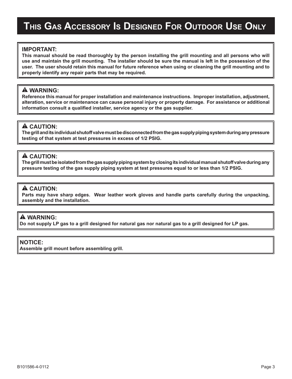 Broilmaster PCB1-2 User Manual | Page 3 / 24